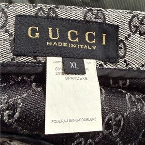Gucci Black and Gray Monogrammed Fabric